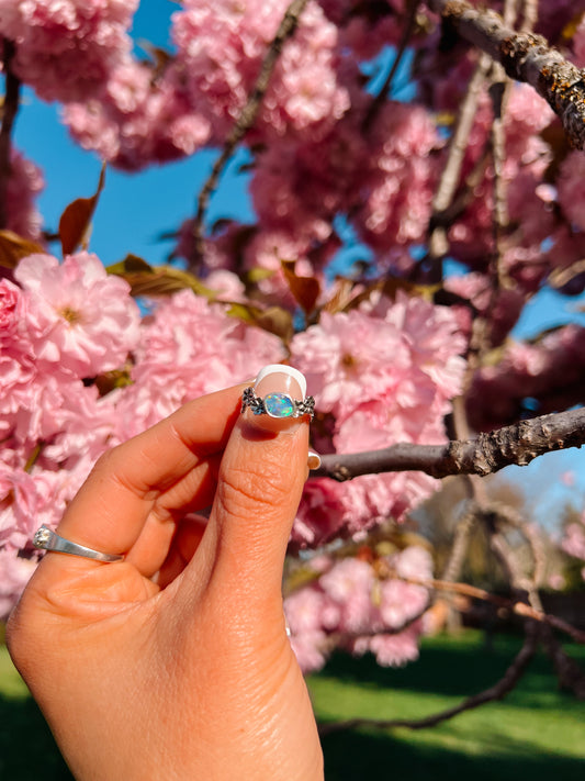 Mini Opal and Blossoms Ring