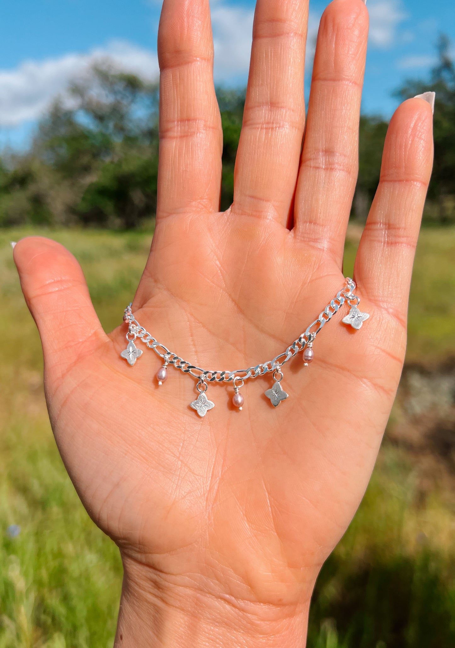 Posy and Pearls Chain Bracelet