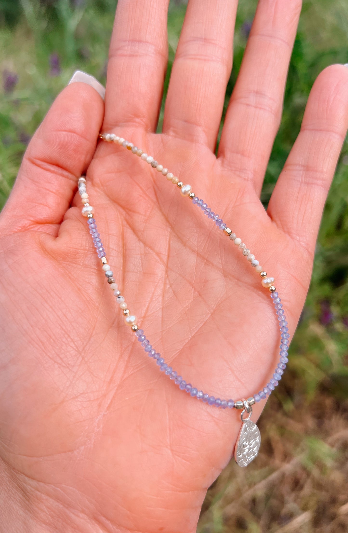 Deco Clouds Beaded Pendant