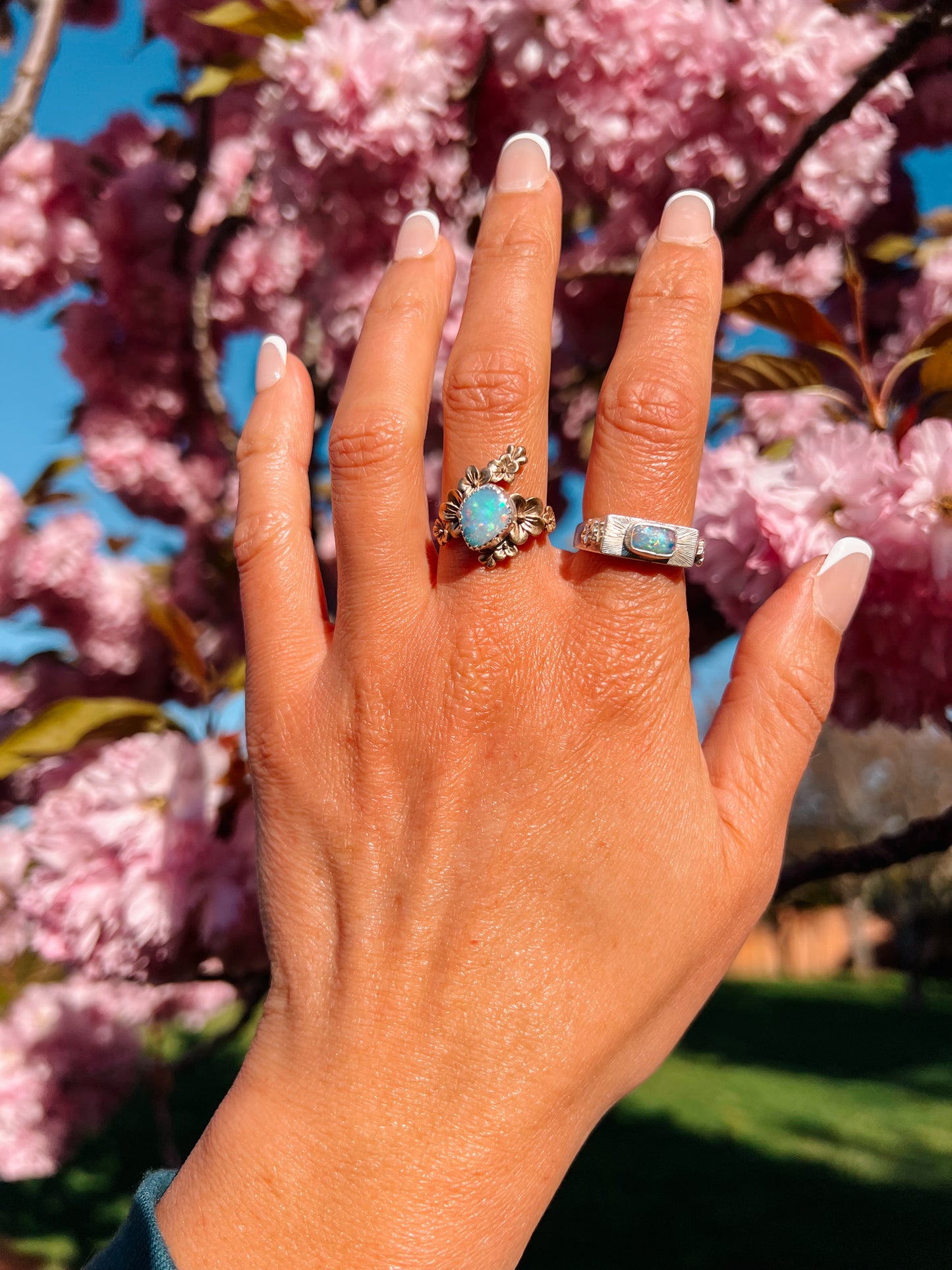Opal Cherry Blossoms Ring