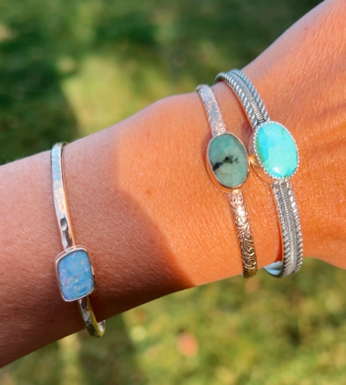 Turquoise Stack Cuff Silver