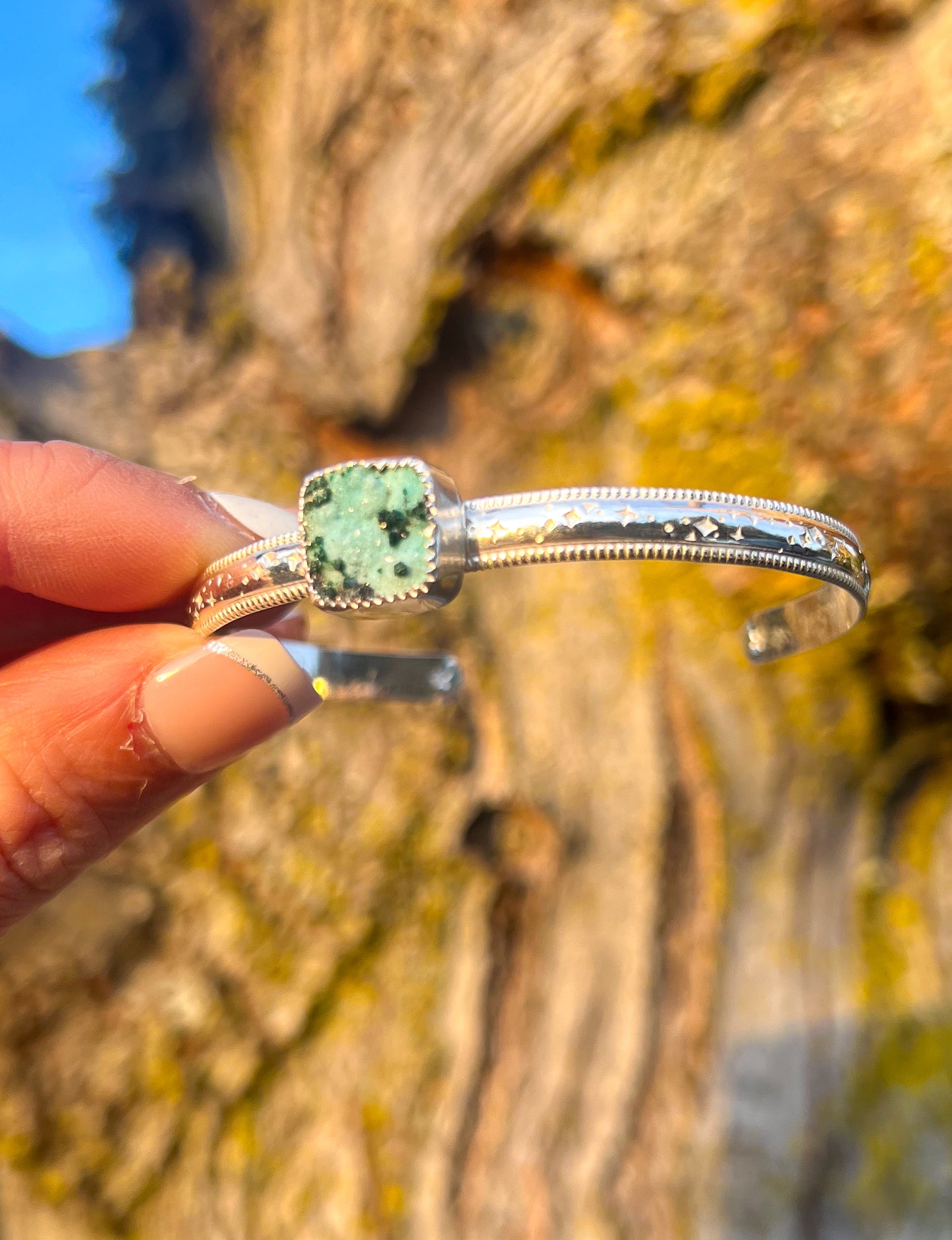 Druzy Chrysocolla Cuff