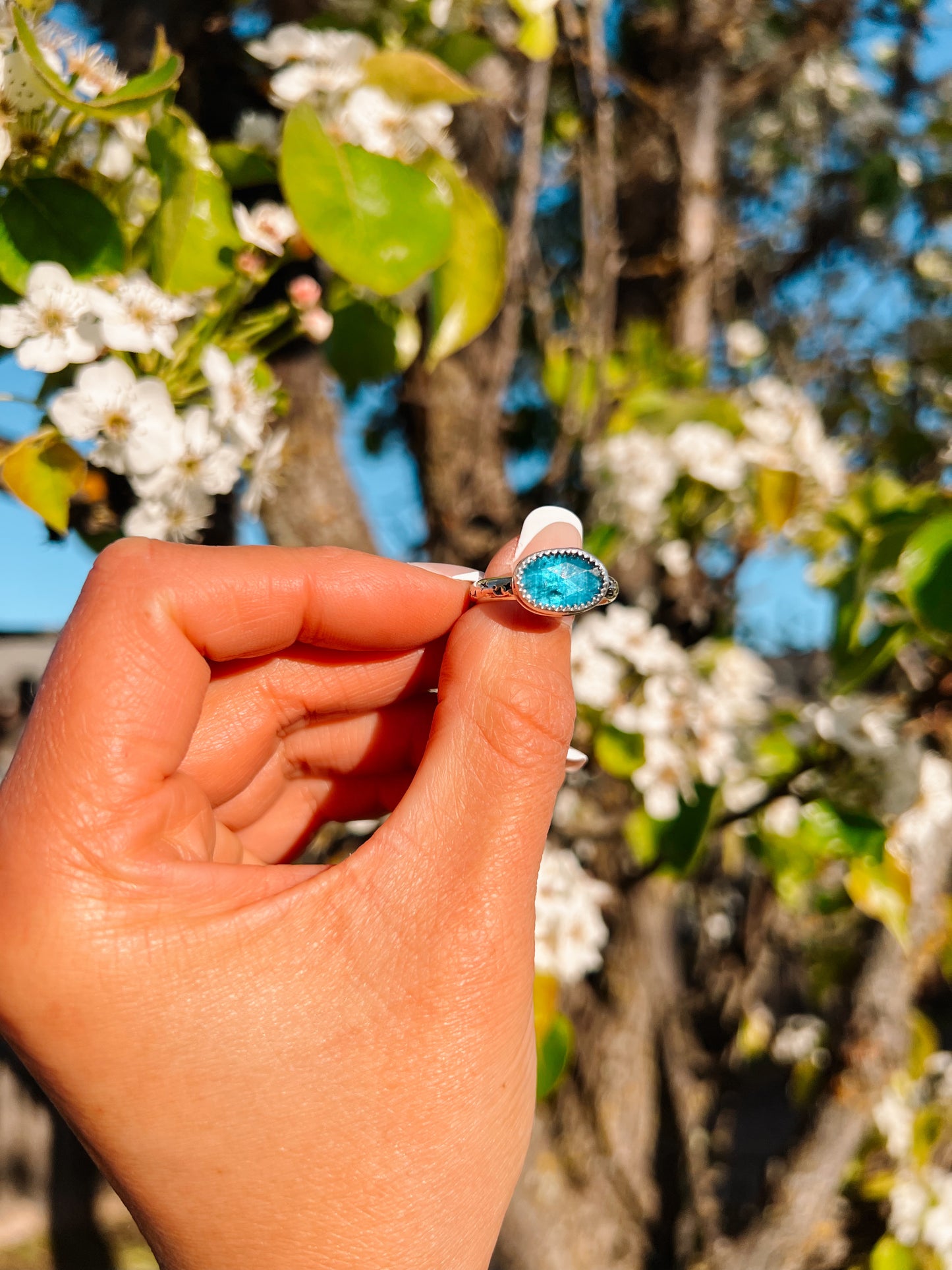 Neon Blue Kyanite Ring