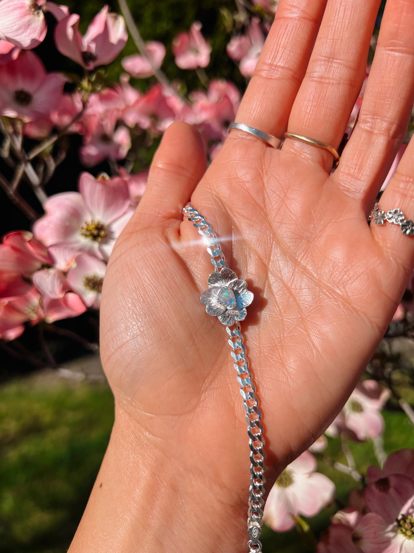 Dogwood Opal Chain Bracelet