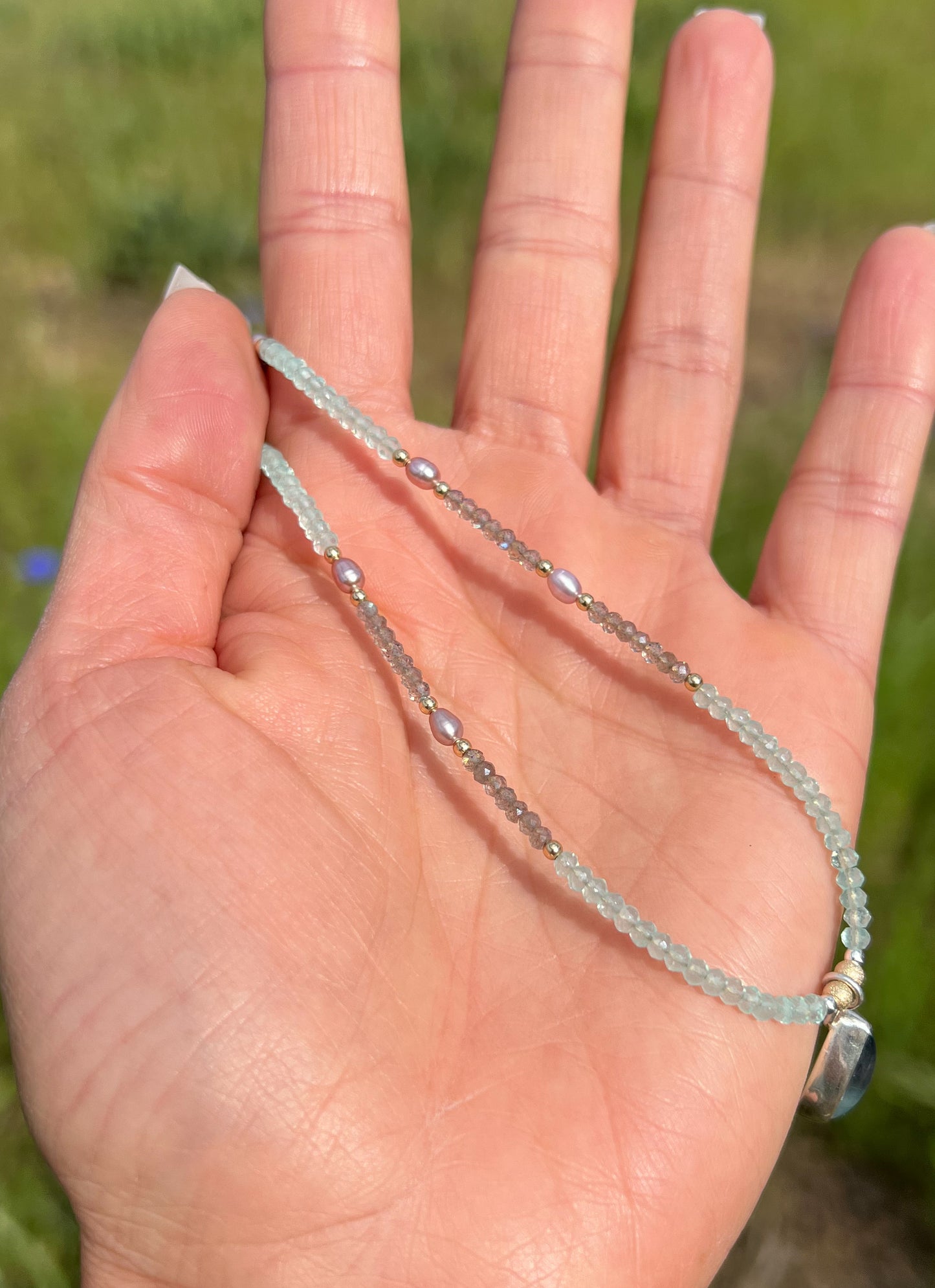 Lilac Pearl Fluorite Necklace
