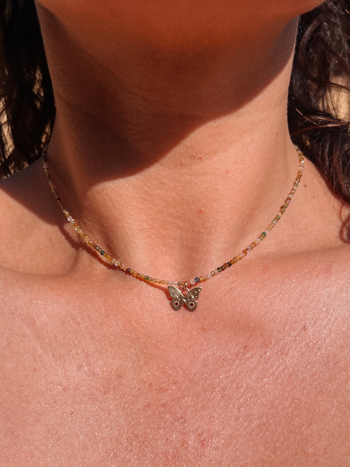 Flutterby Necklace Brass