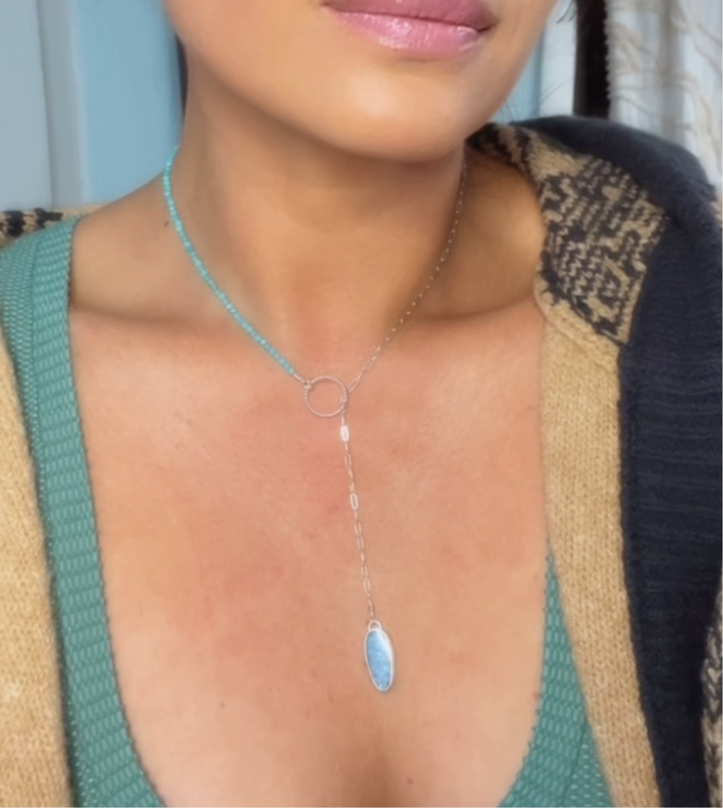 Opal Beaded Lariat