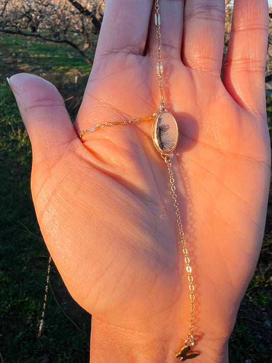 Dendritic Agate Fixed Lariat