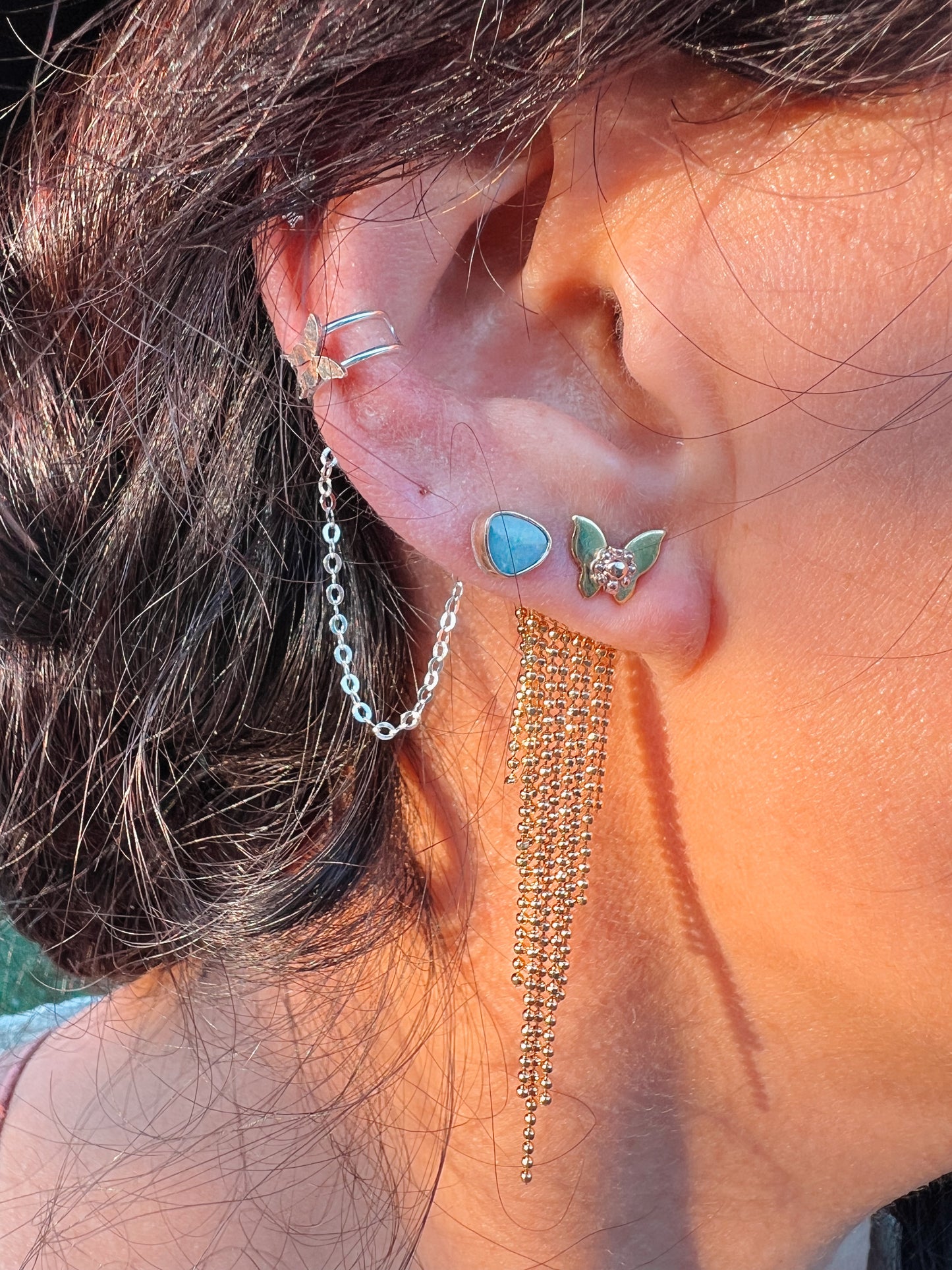 Butterfly and Opal Ear Cuff