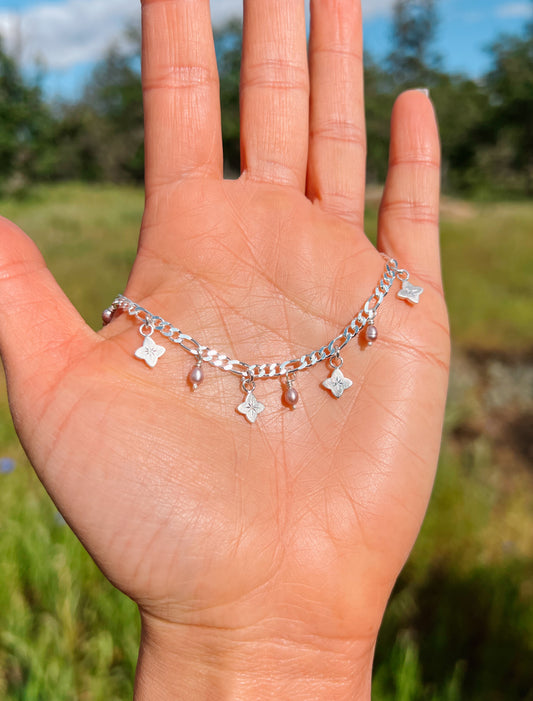 Posy and Pearls Chain Bracelet