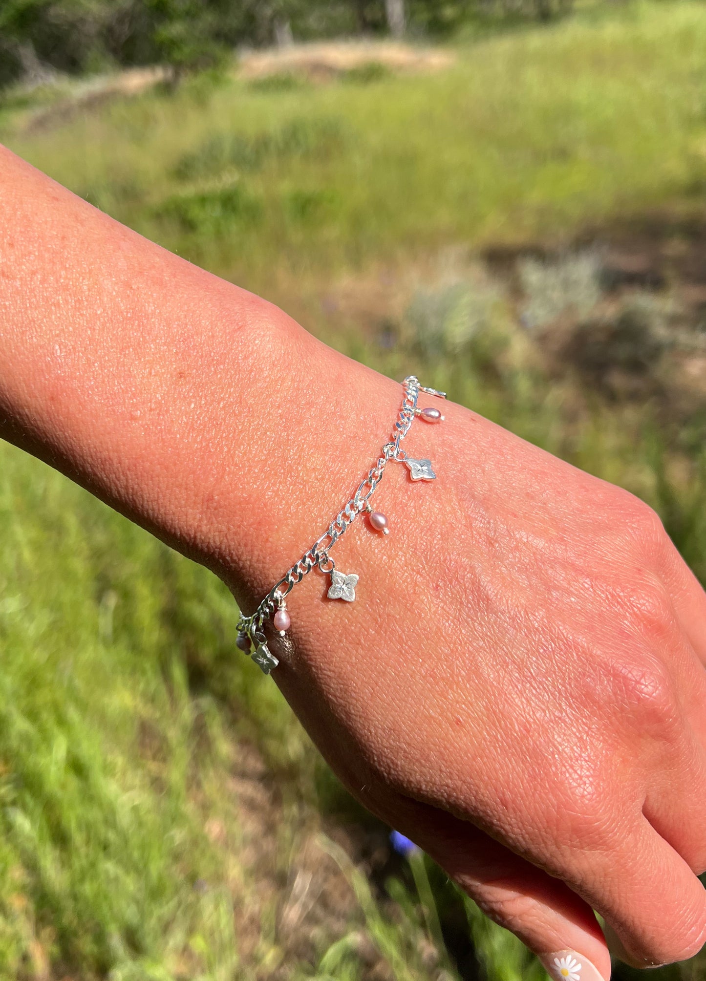 Posy and Pearls Chain Bracelet