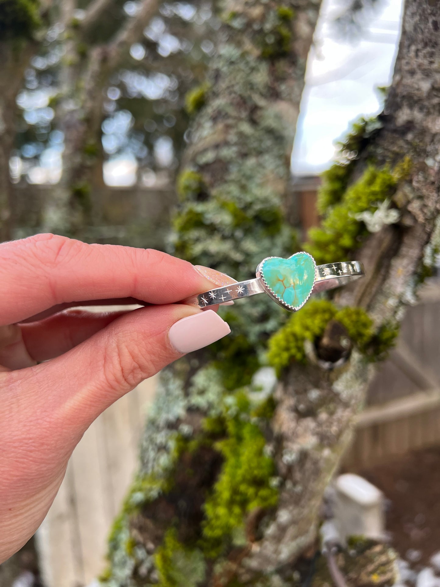 Turquoise Heart Cuff