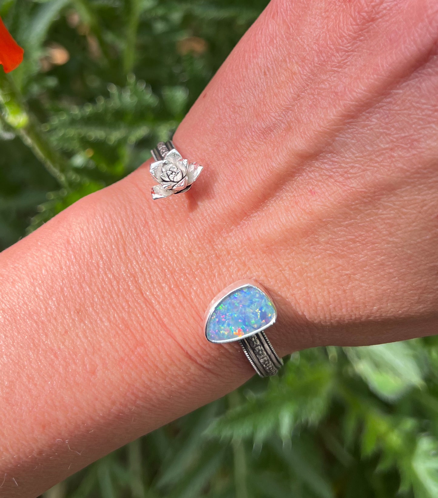 Succulent and Opal Open Cuff