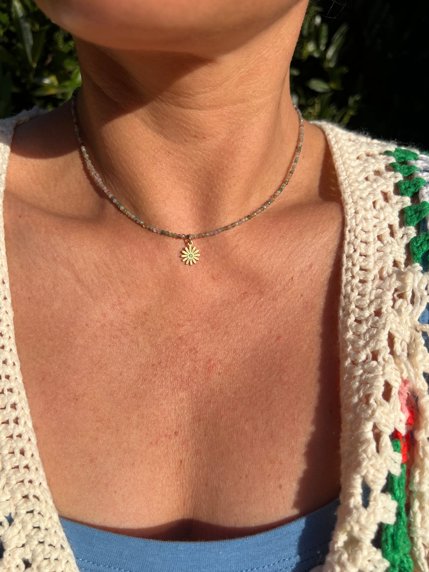 Daisy Beaded Choker