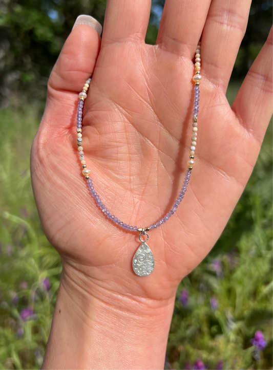 Deco Clouds Beaded Pendant