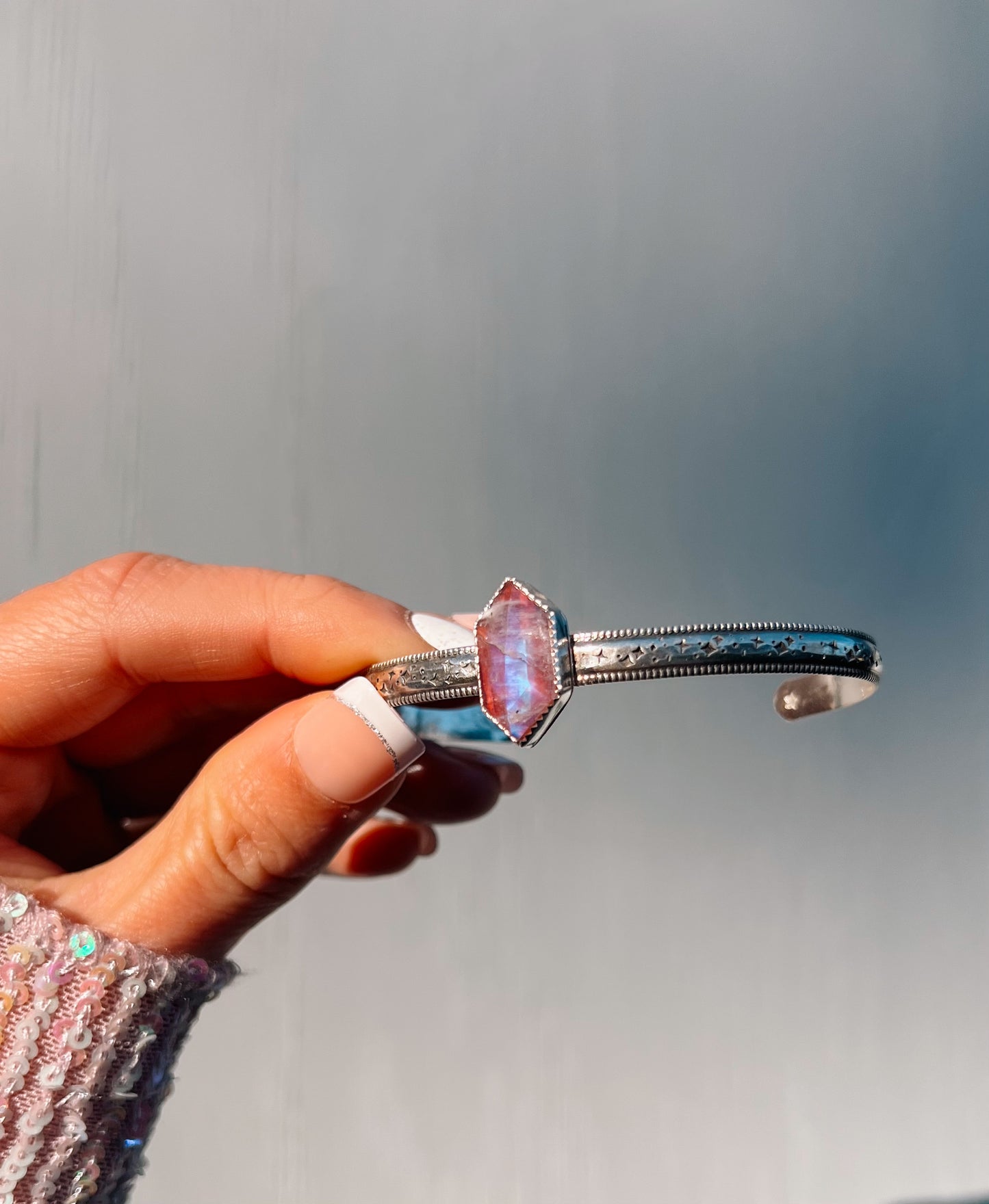 Moonstone and Red Jasper Cuff