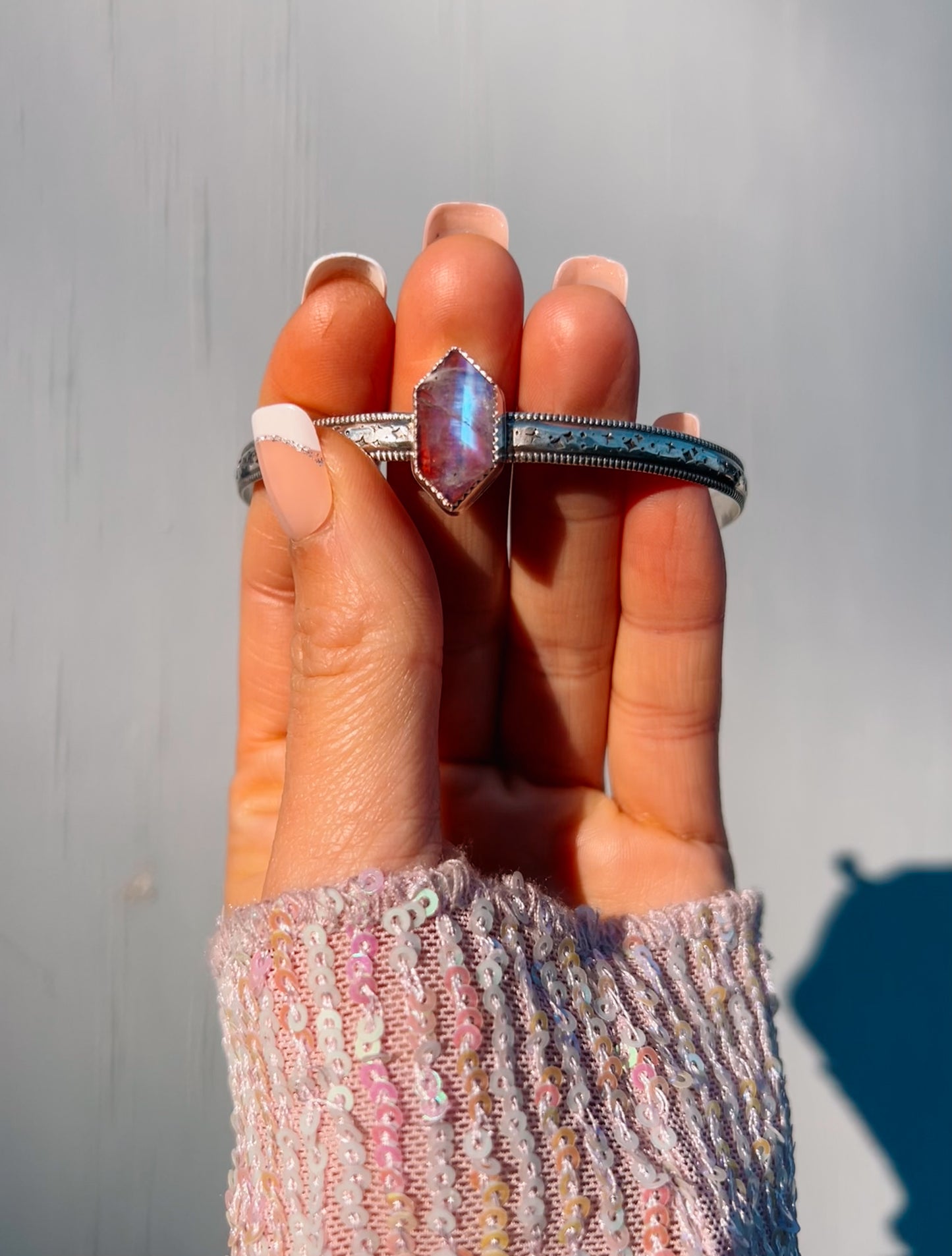 Moonstone and Red Jasper Cuff