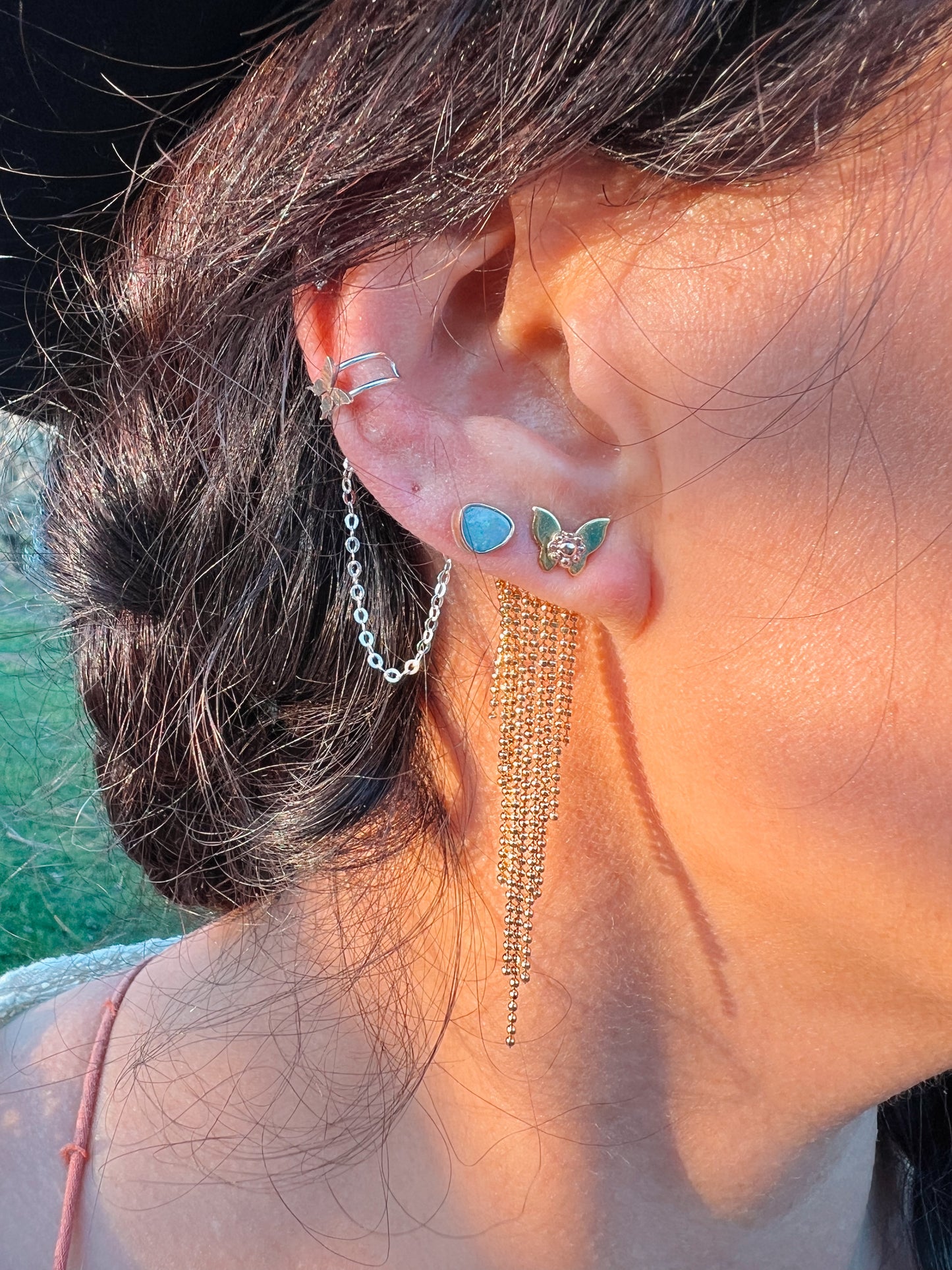 Butterfly and Opal Ear Cuff