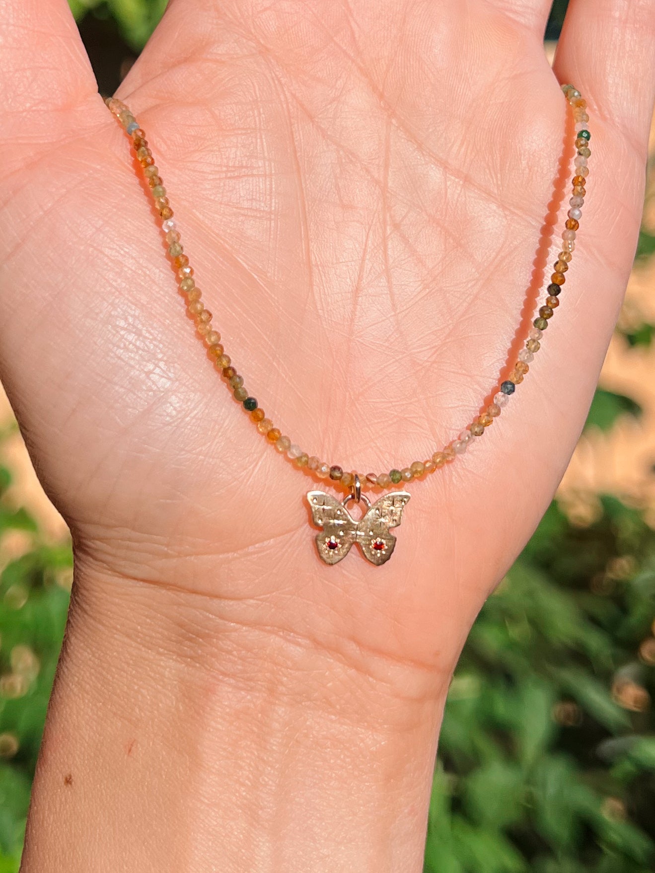 Flutterby Necklace Brass