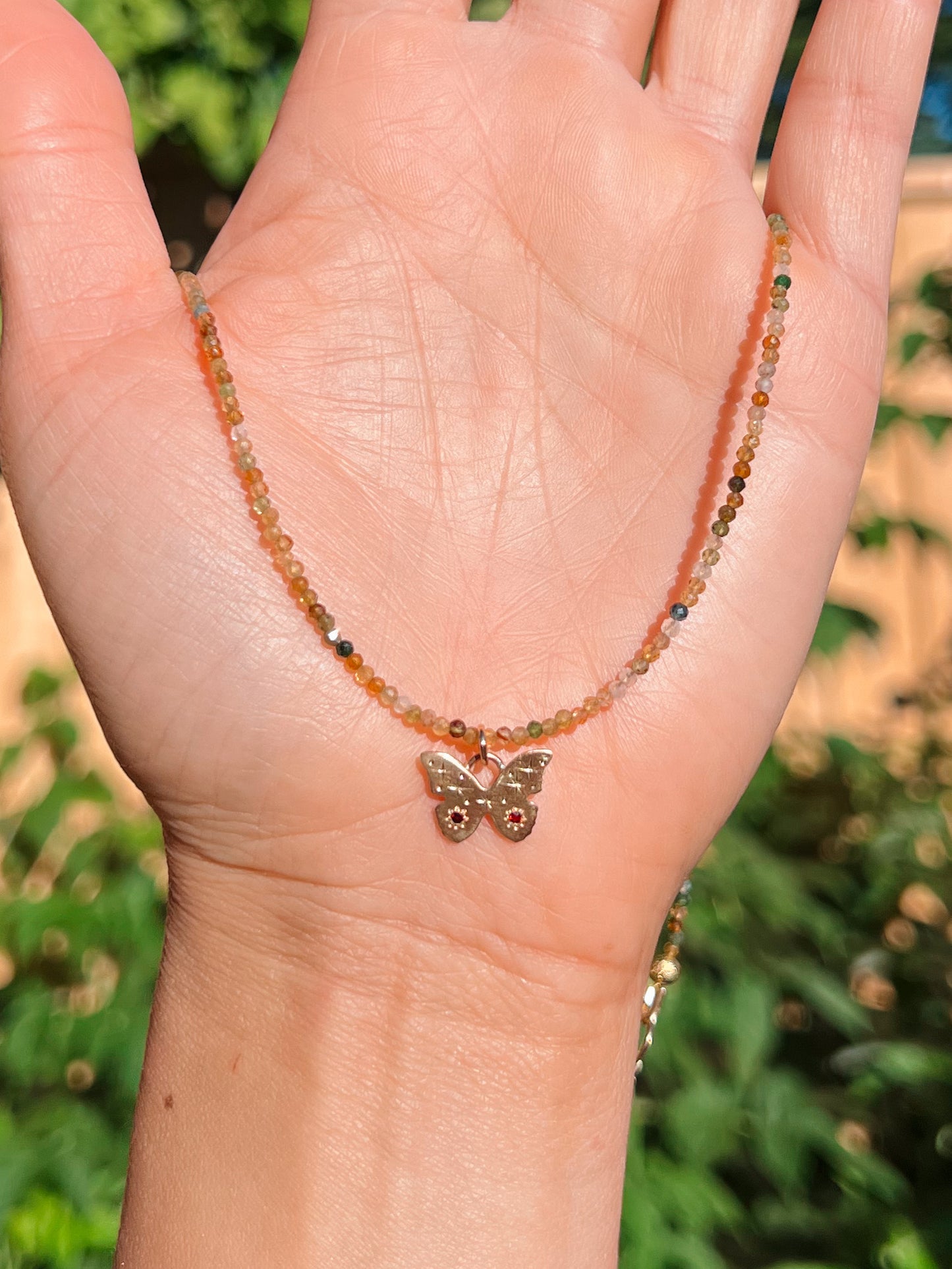 Flutterby Necklace Brass