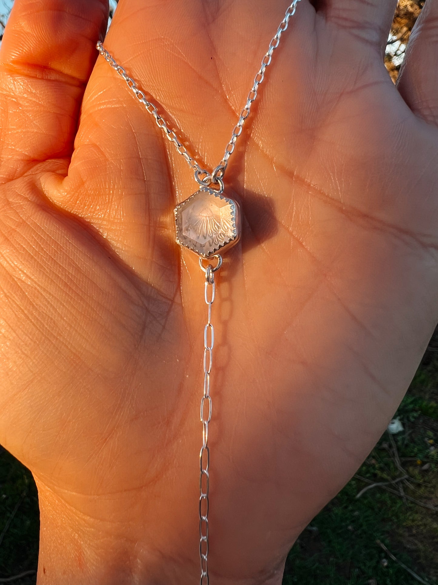 Clear Quartz Fixed Lariat