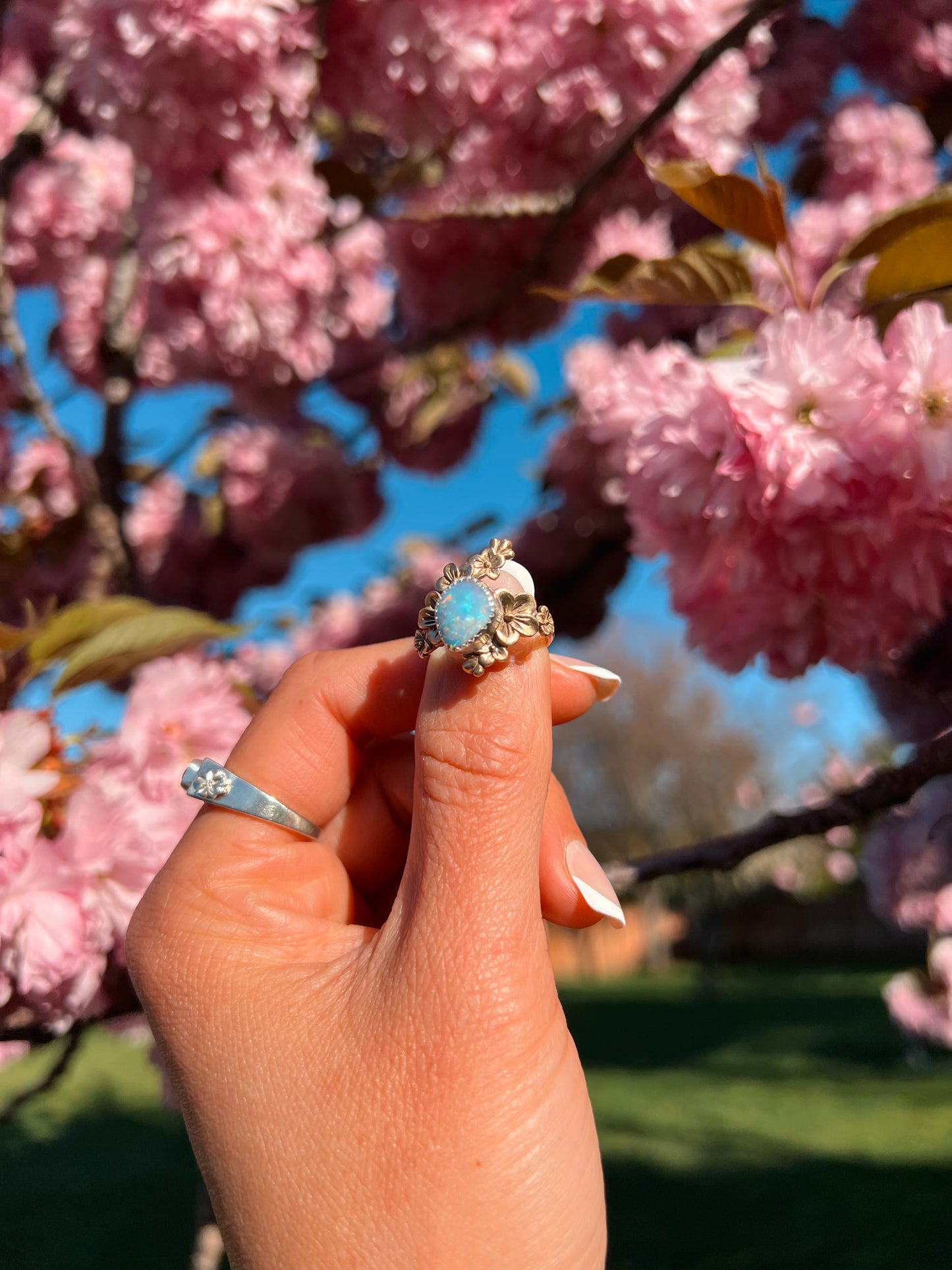 Opal Cherry Blossoms Ring