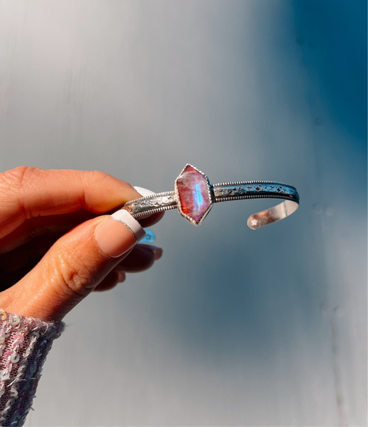 Moonstone and Red Jasper Cuff