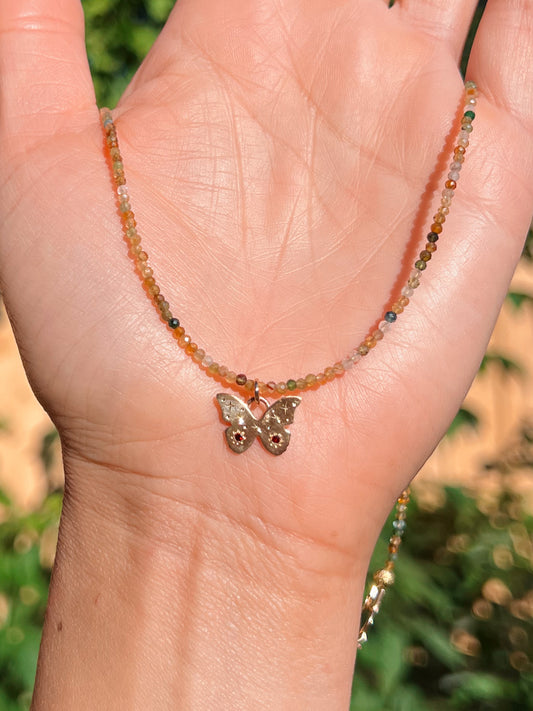 Flutterby Necklace Brass