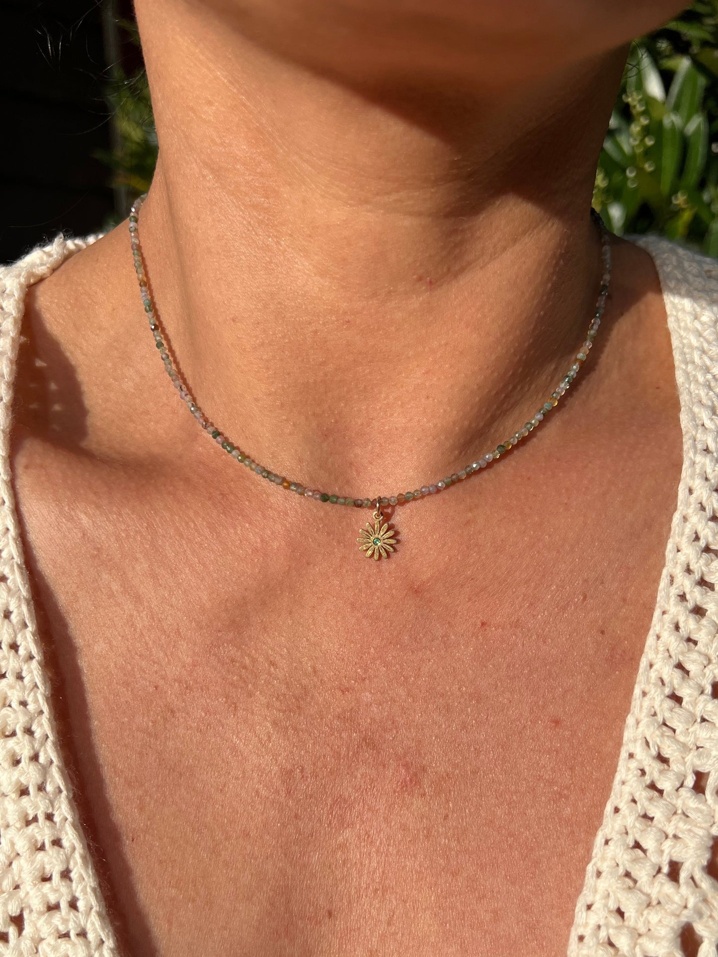 Daisy Beaded Choker