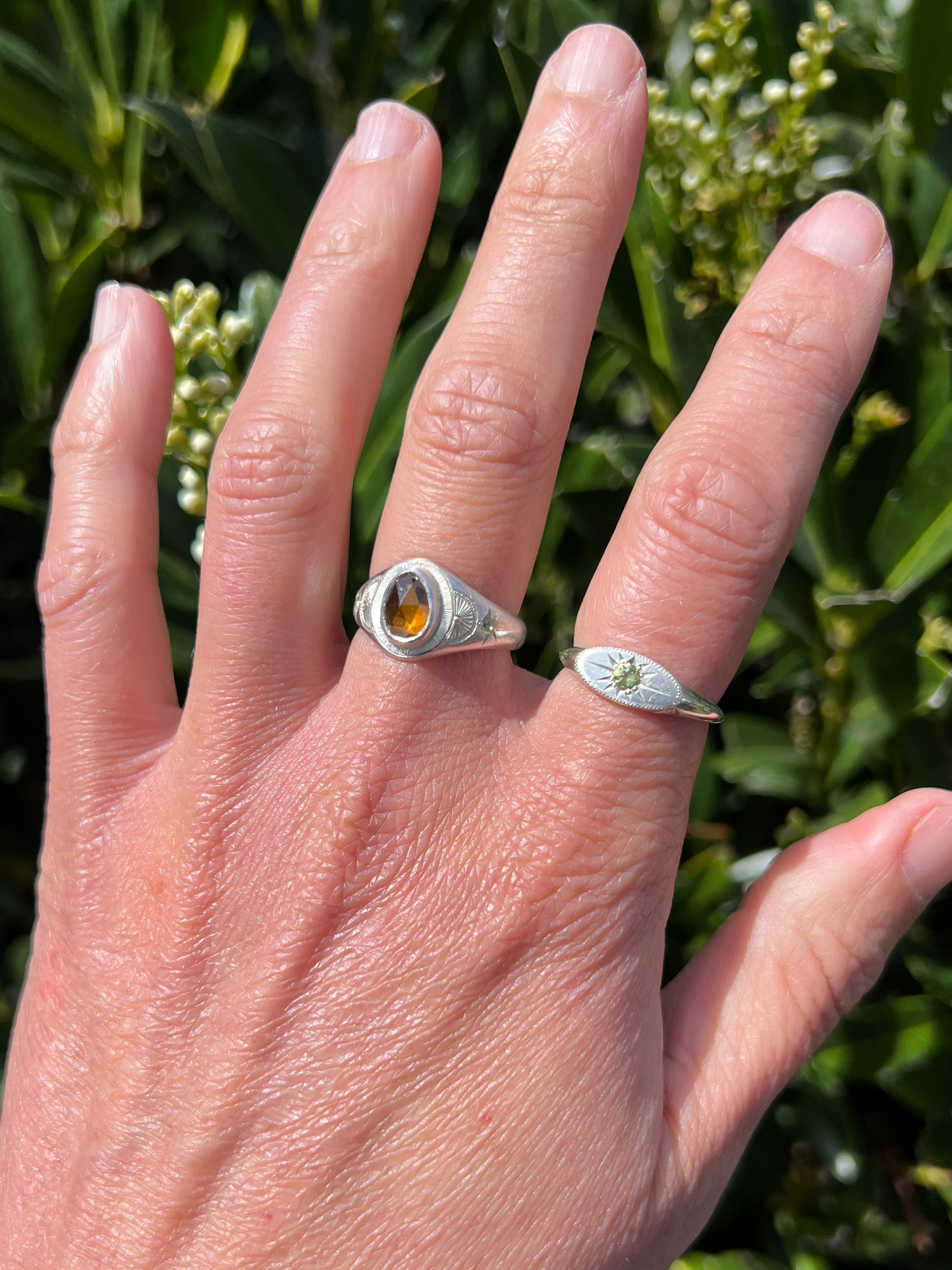 Zircon and Peridot Signet