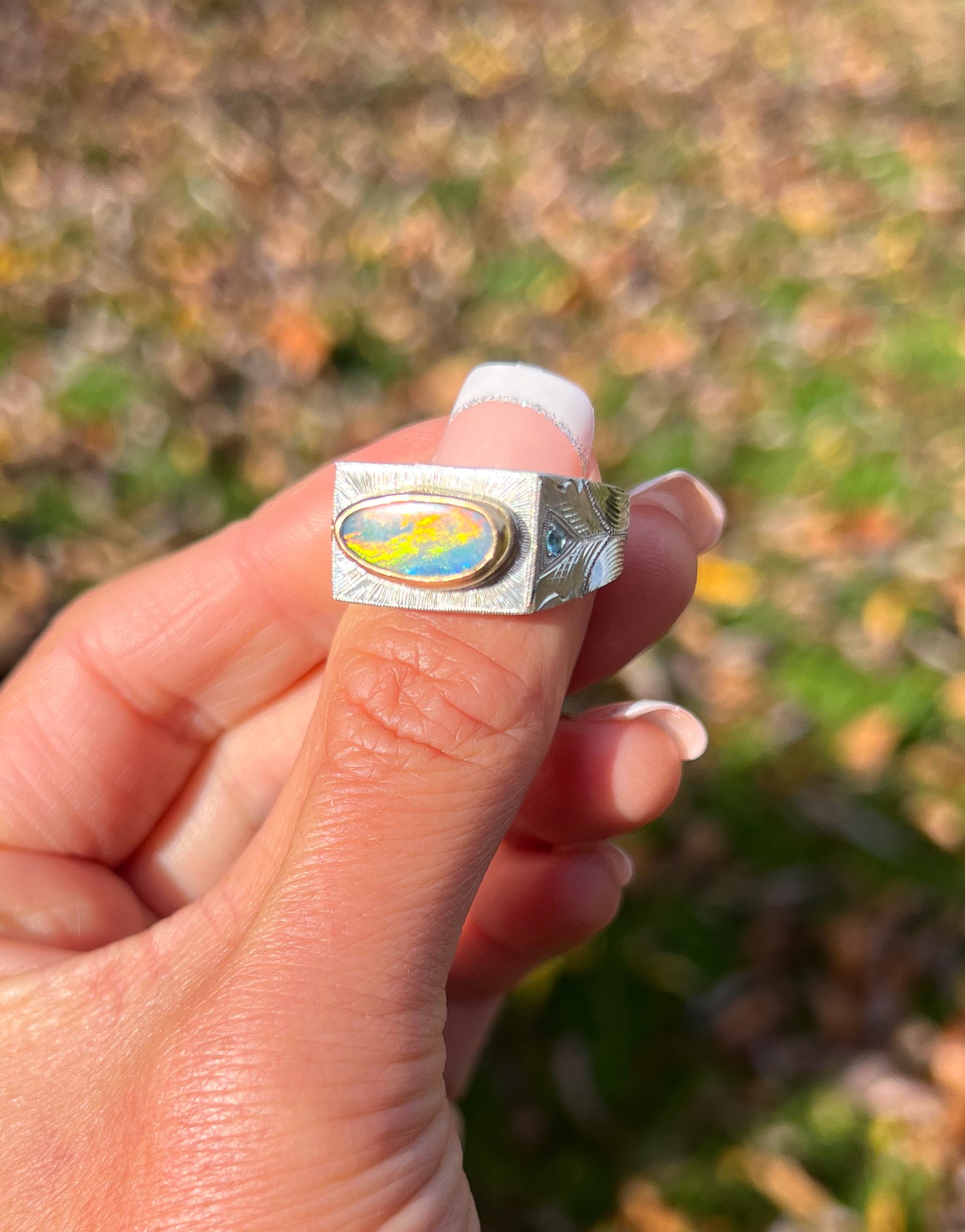 Opal Art Deco Signet