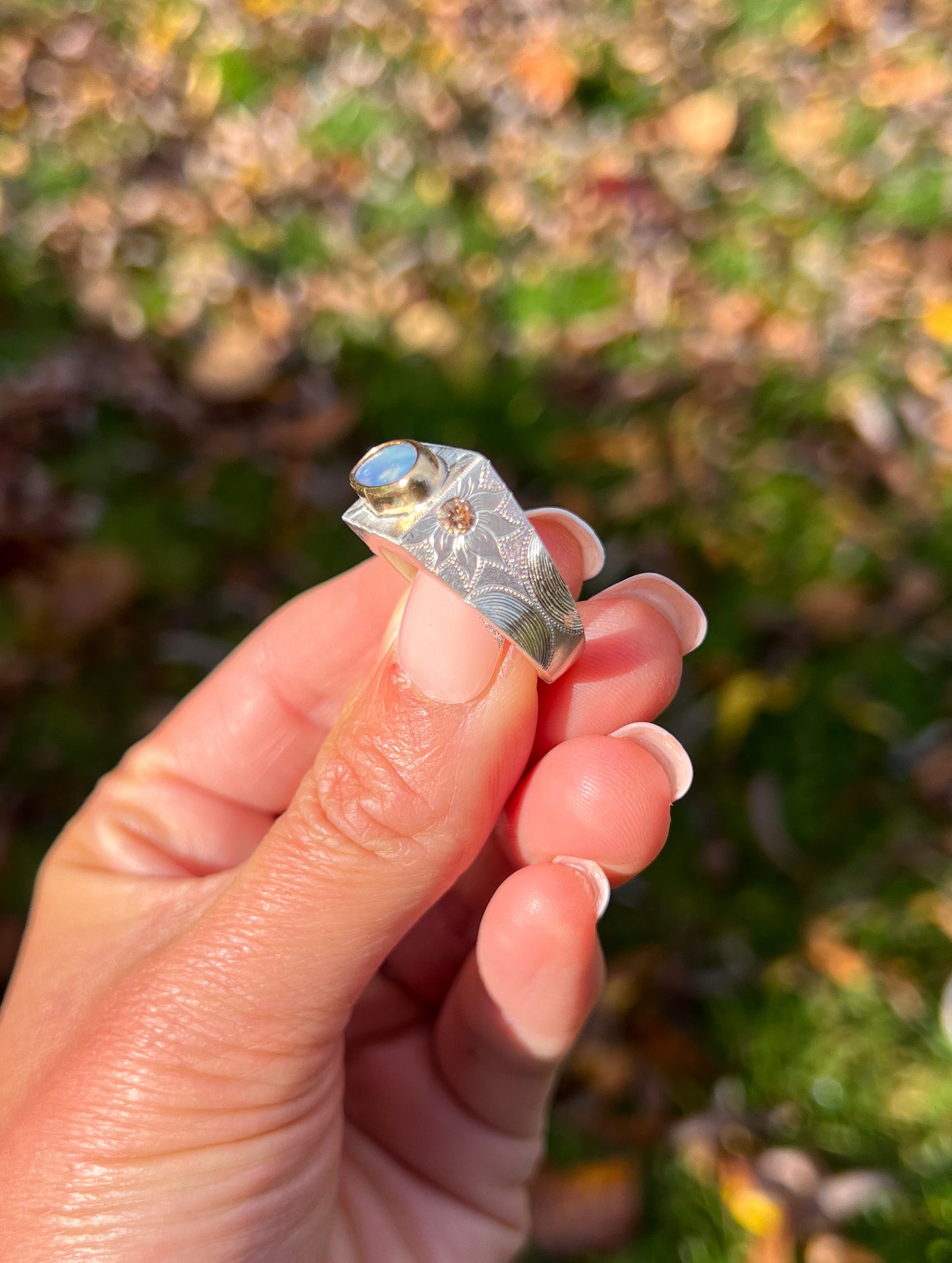 Opal Art Deco Signet