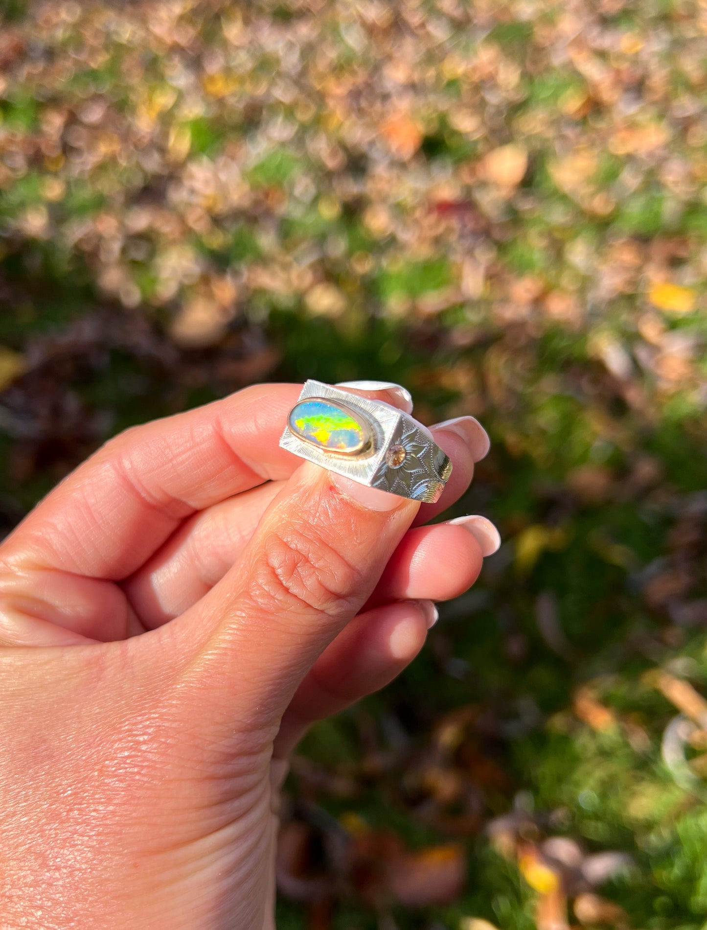 Opal Art Deco Signet