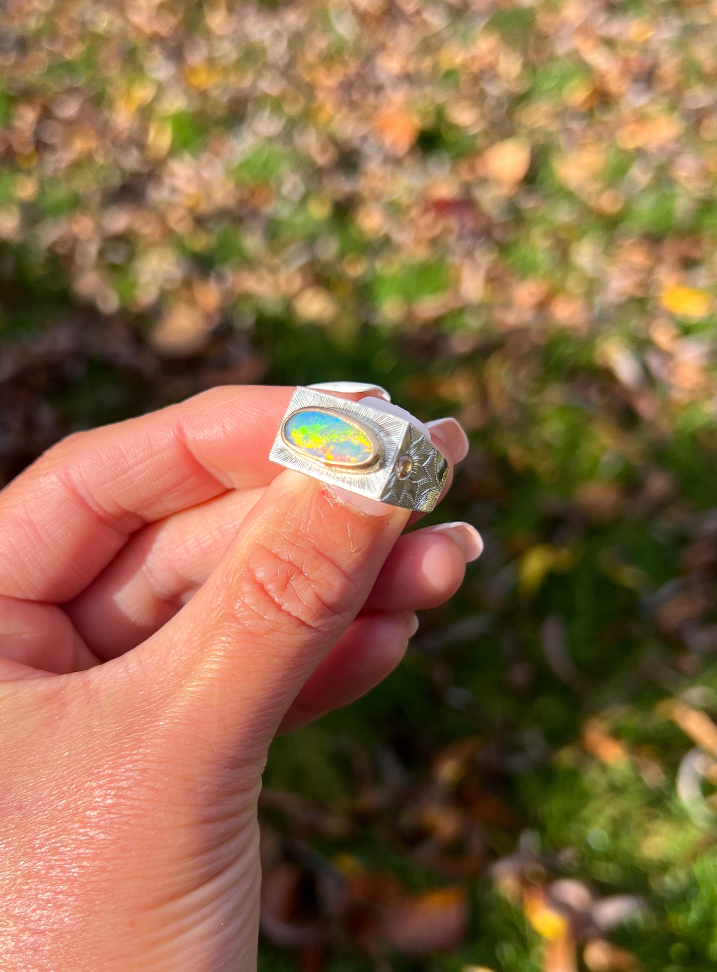 Opal Art Deco Signet