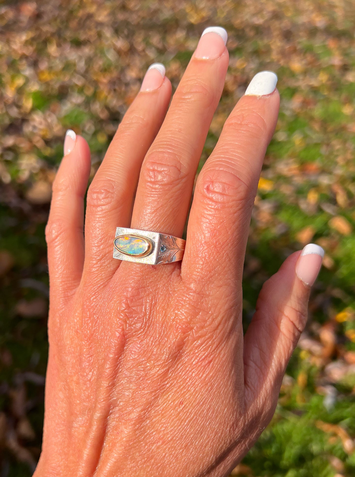 Opal Art Deco Signet