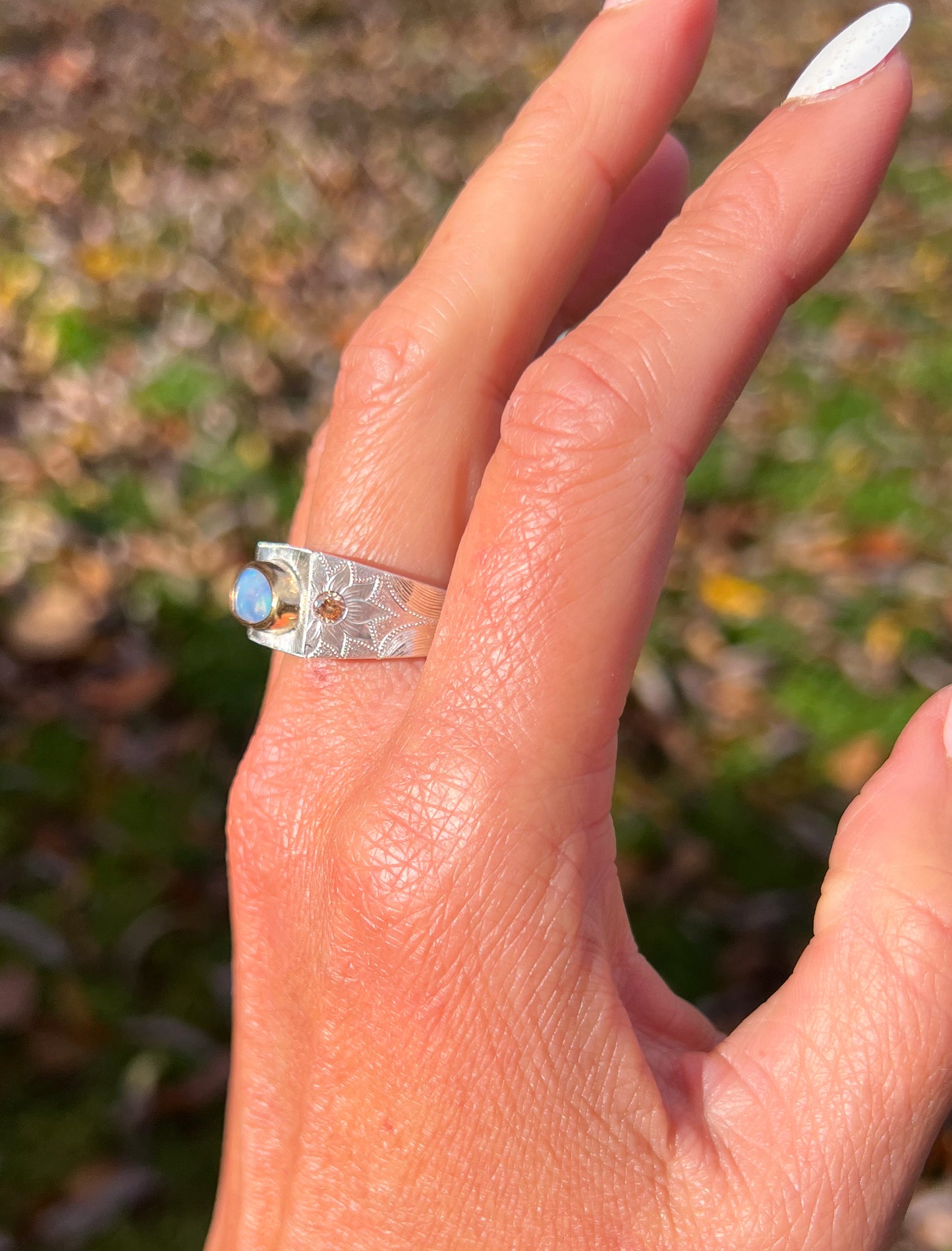 Opal Art Deco Signet