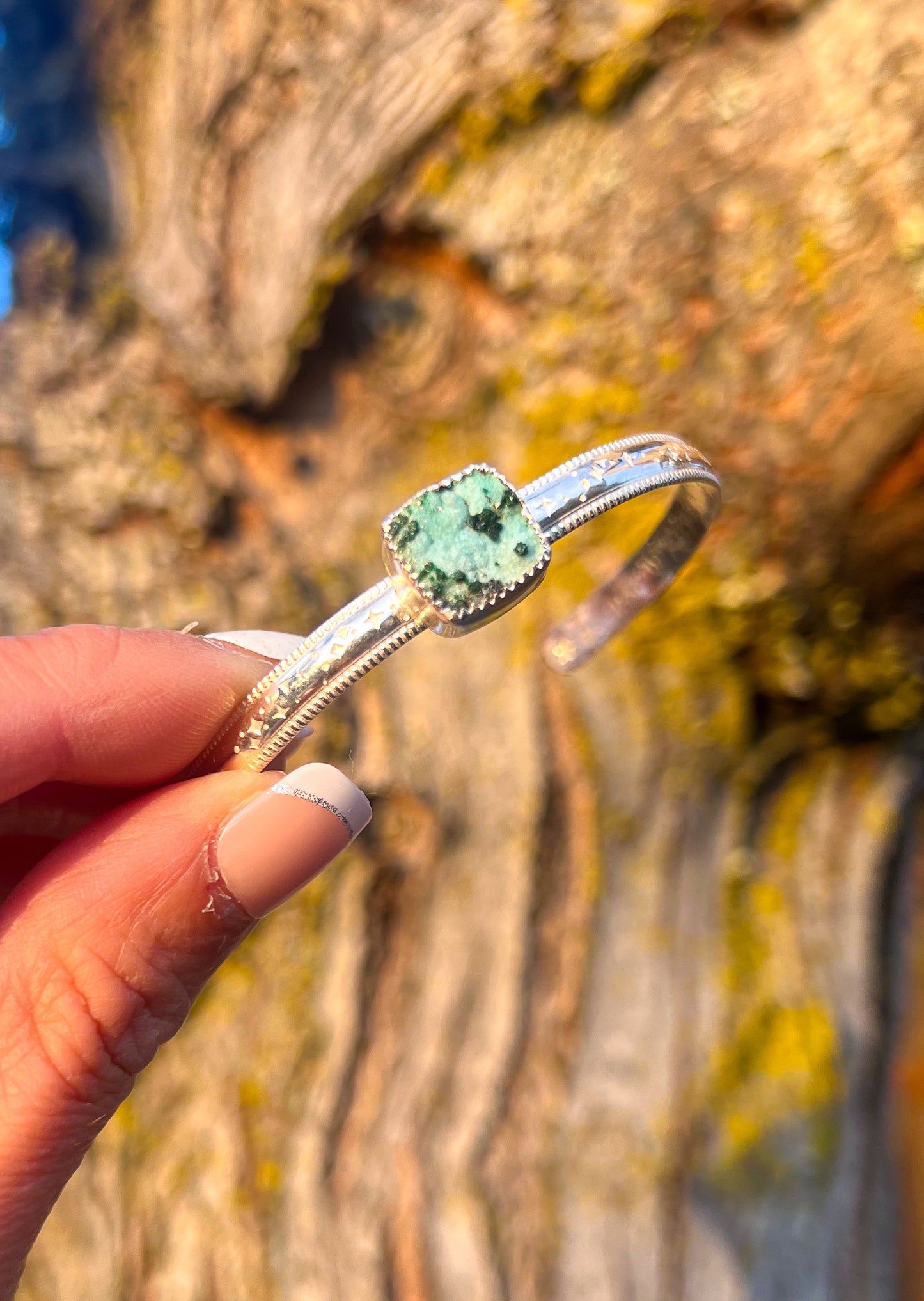 Druzy Chrysocolla Cuff