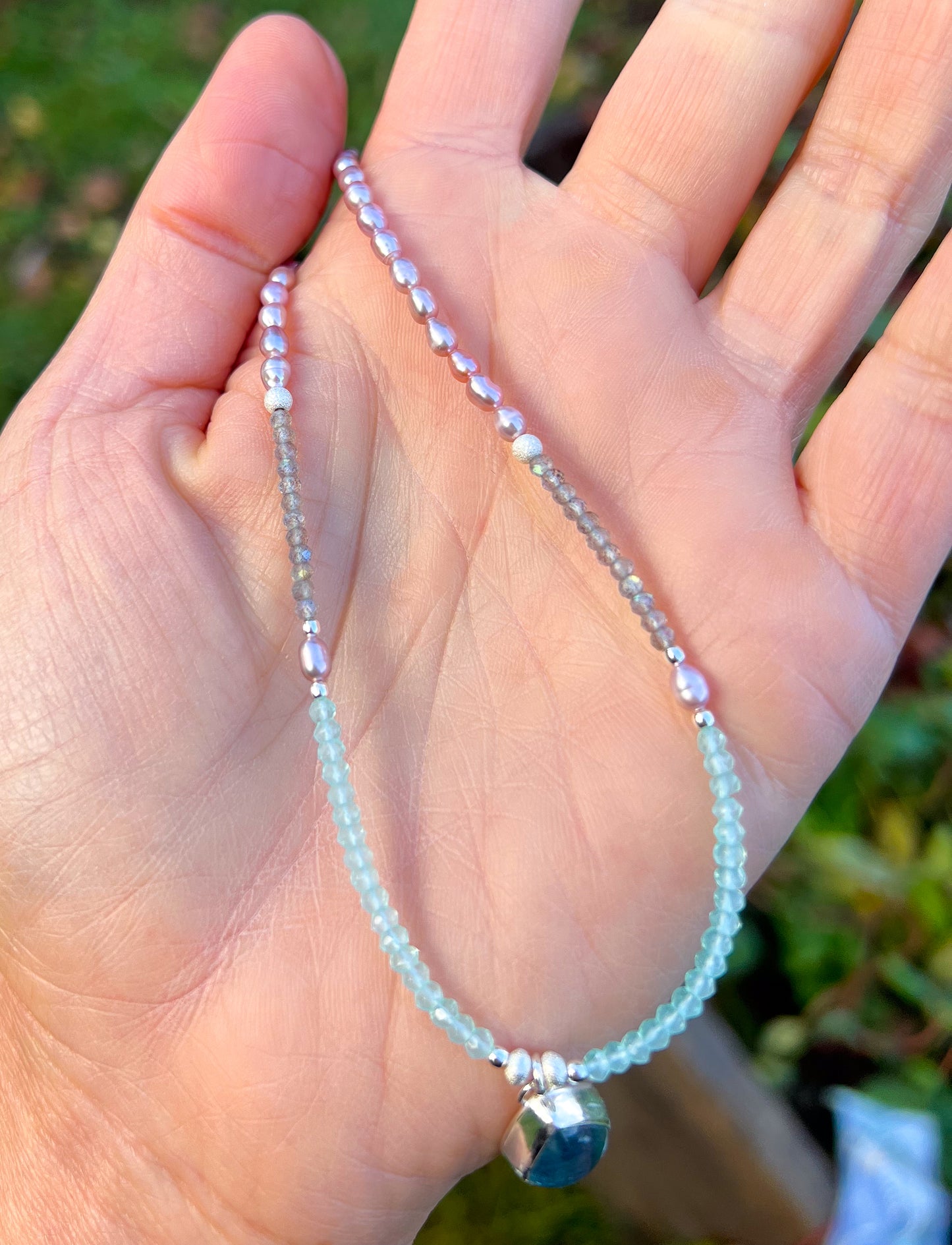 Lilac Pearl Fluorite Pendant