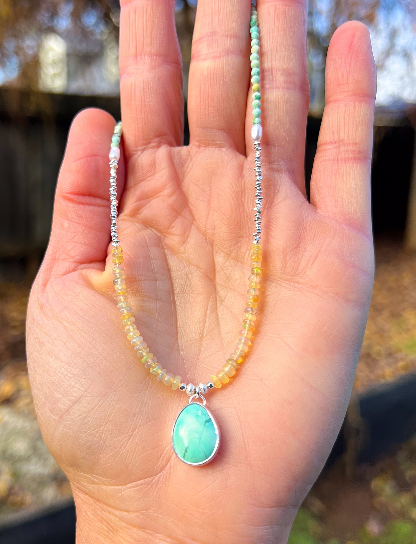Turquoise Beaded Pendant