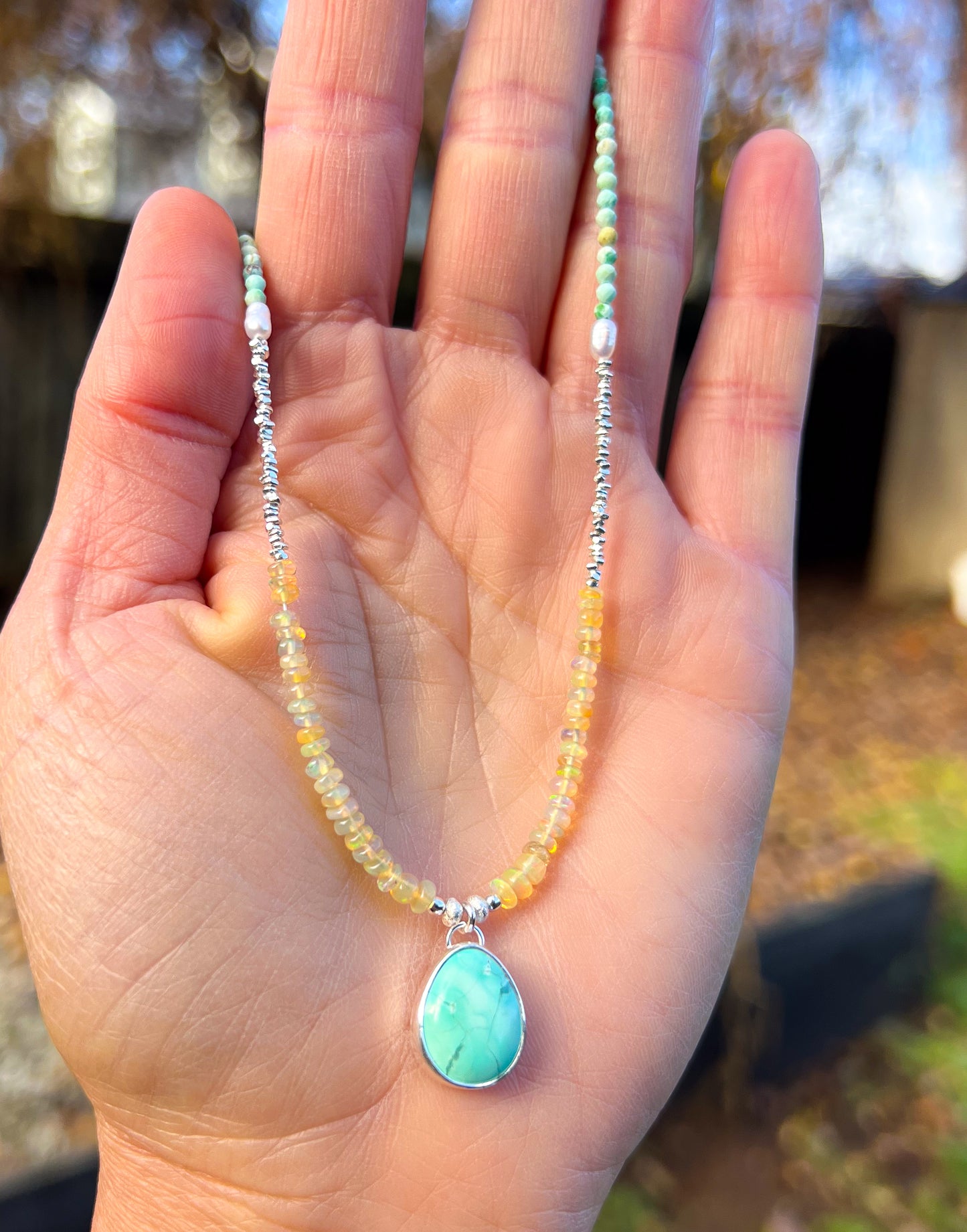 Turquoise Beaded Pendant