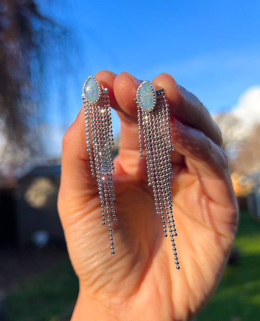 Opal Ear Jackets Silver