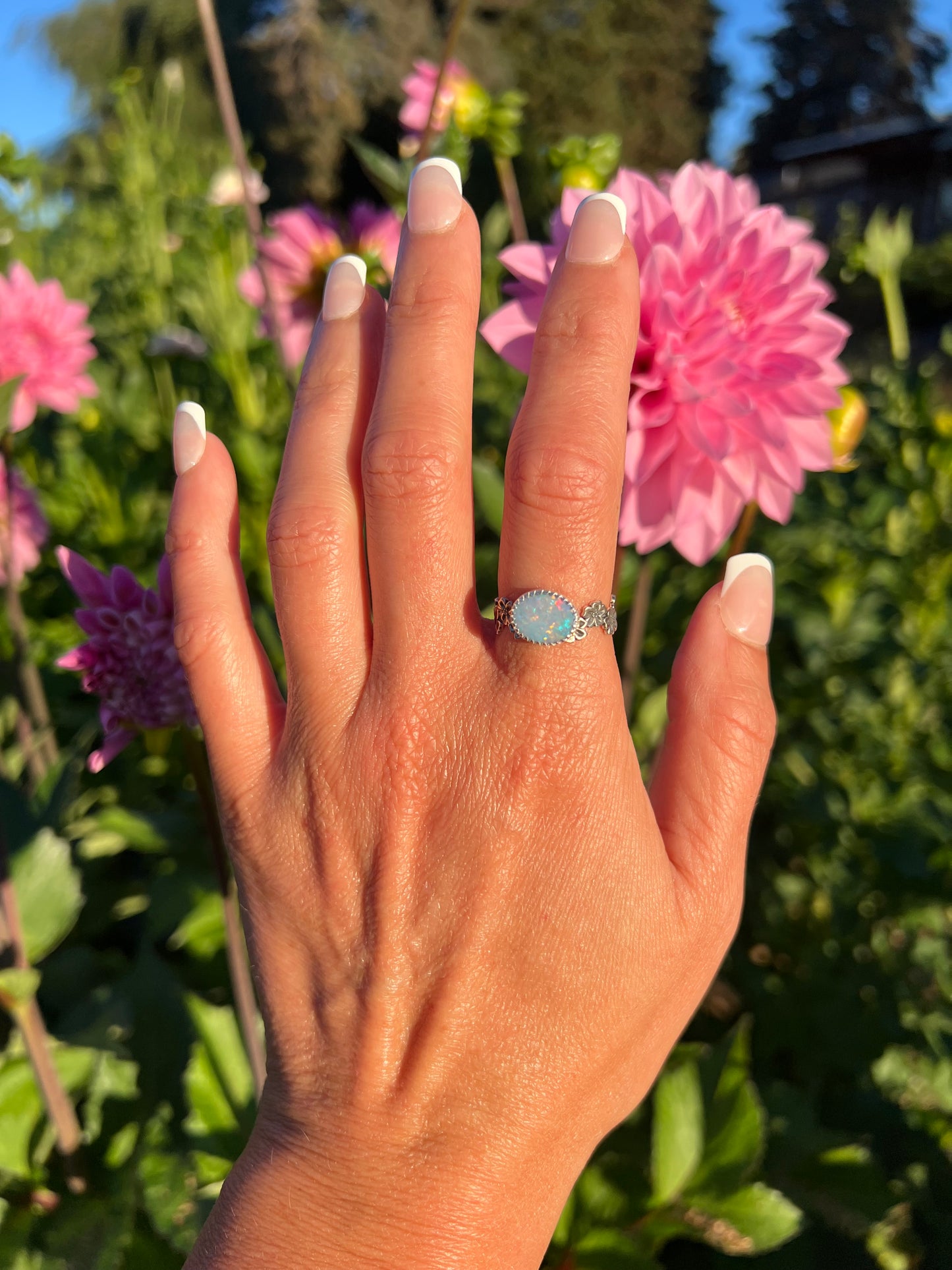 Opal Daisy Chain Ring