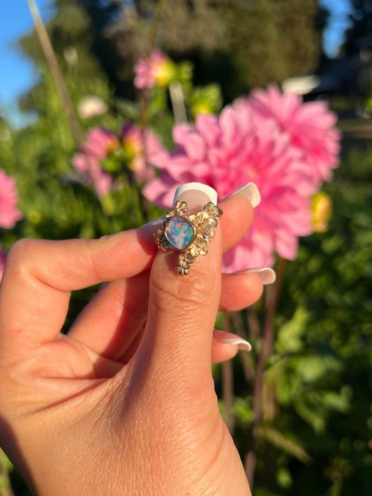 Opal Cherry Blossoms Ring