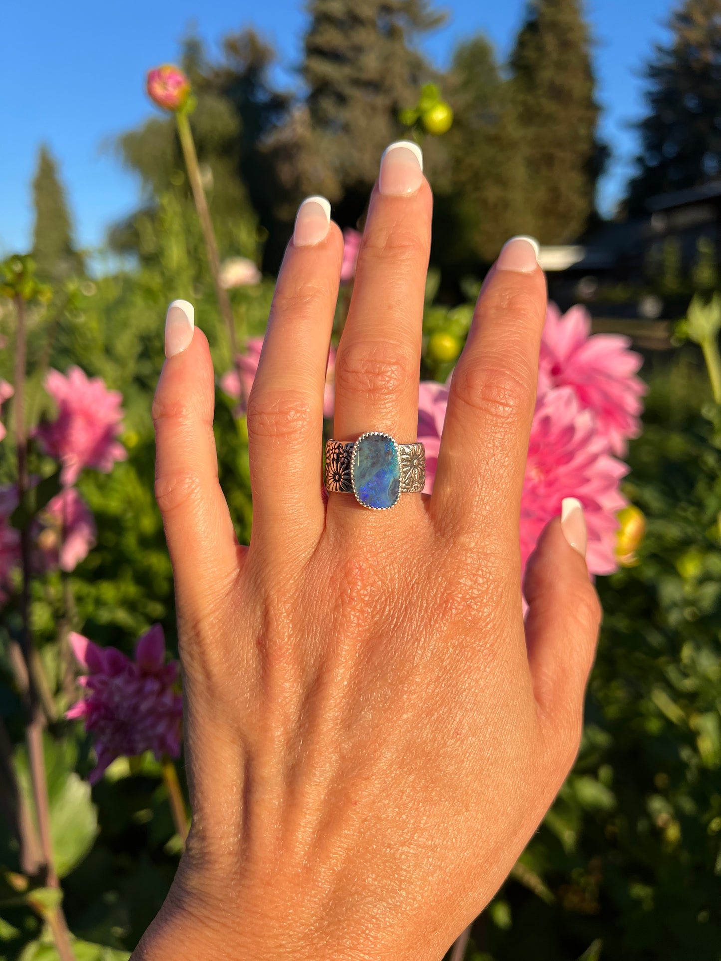 Boulder Opal Wildflower Ring