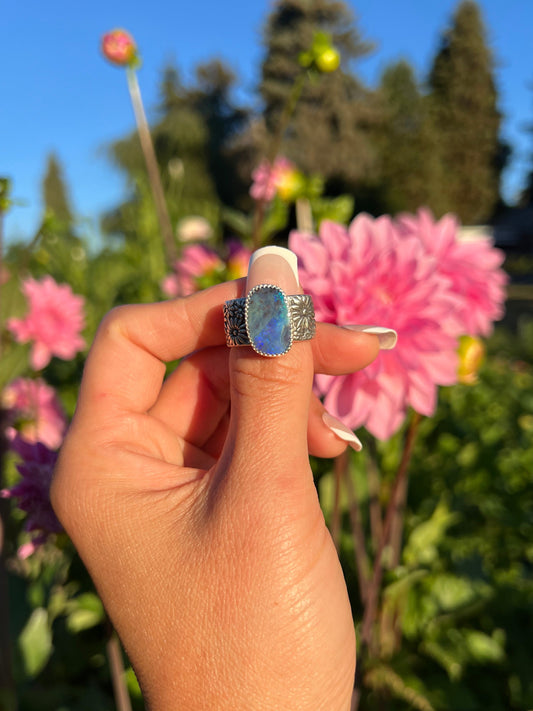 Boulder Opal Wildflower Ring