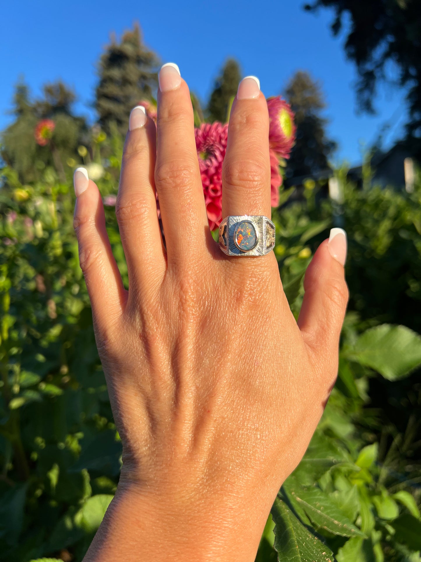 Opal Butterfly Signet