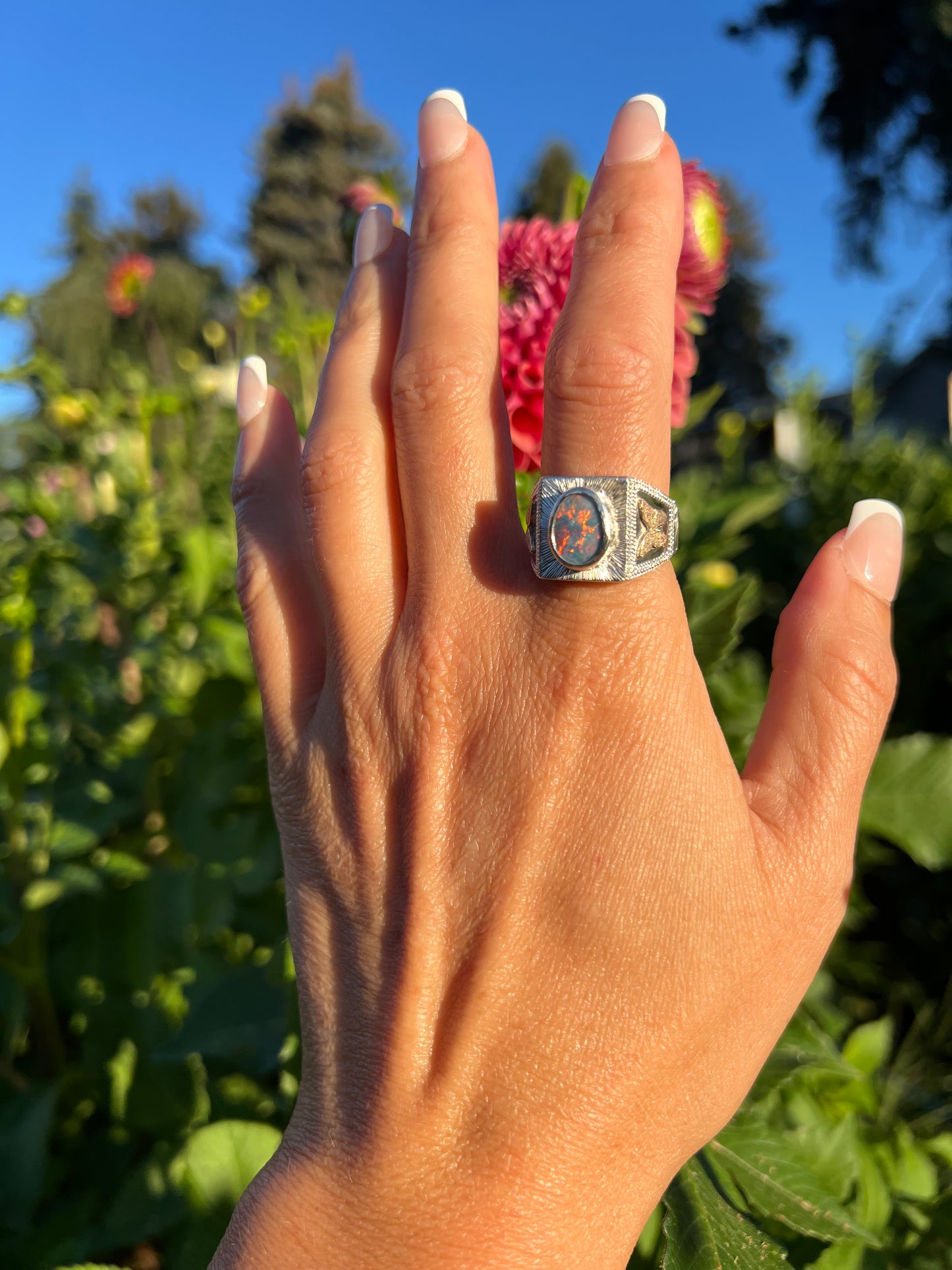 Opal Butterfly Signet