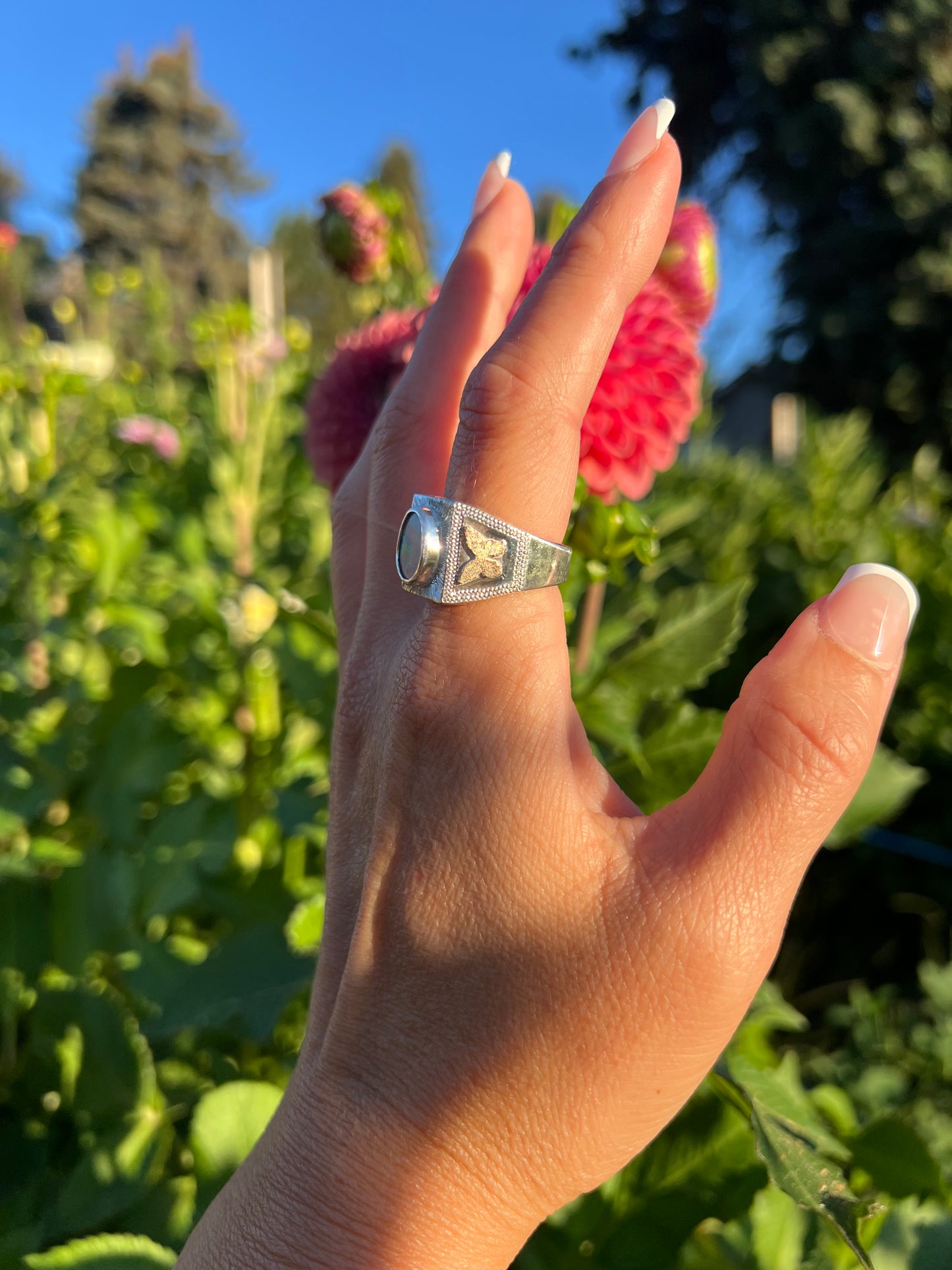 Opal Butterfly Signet