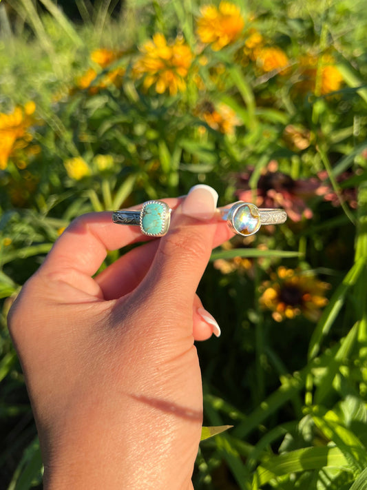 Abalone & Turquoise Open Cuff