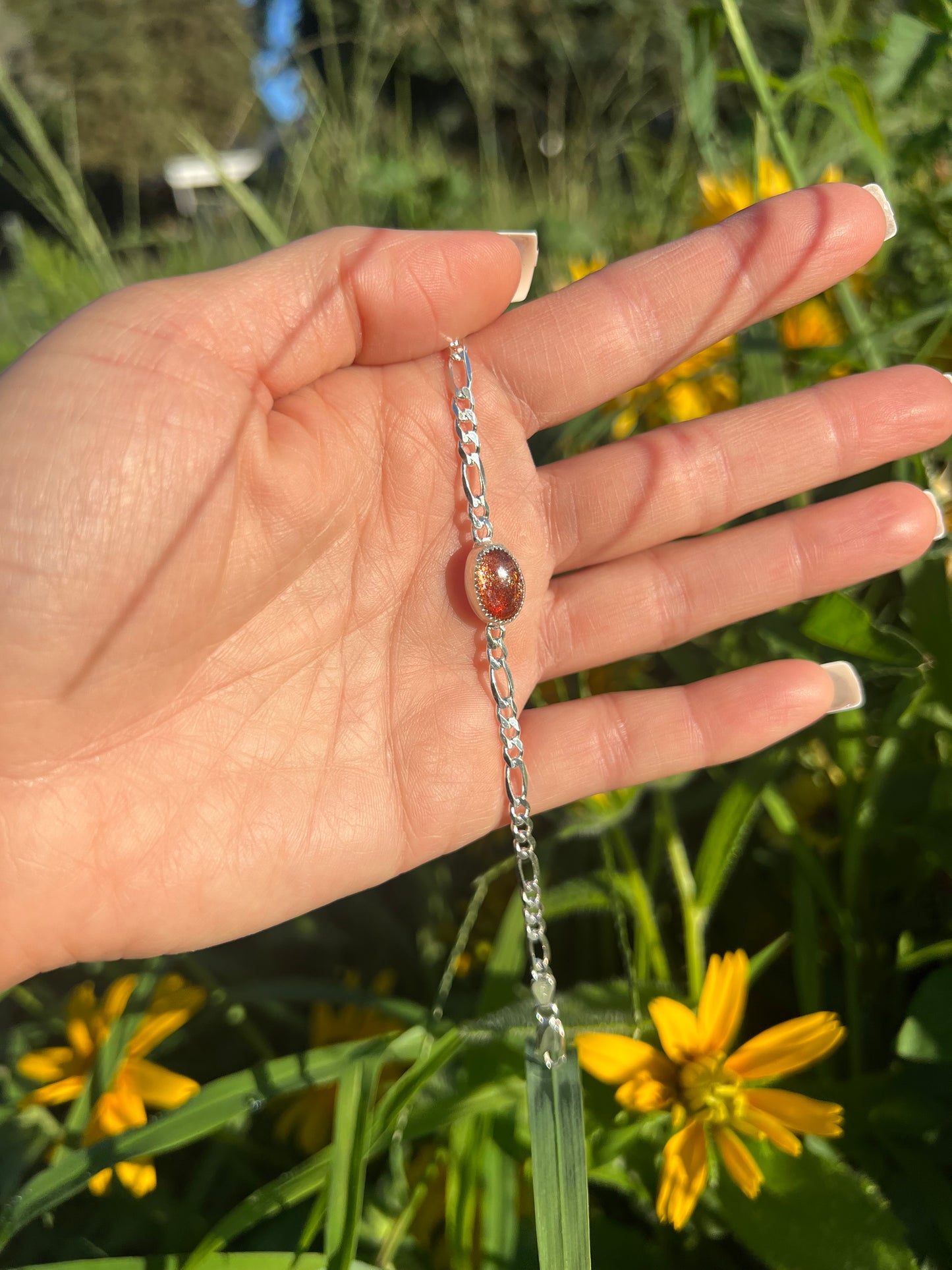 Sunstone Chain Bracelet